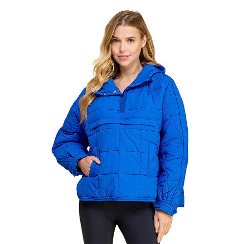 Women's TCEC Quilted Quarter Snap Jacket - Royal Blue Main