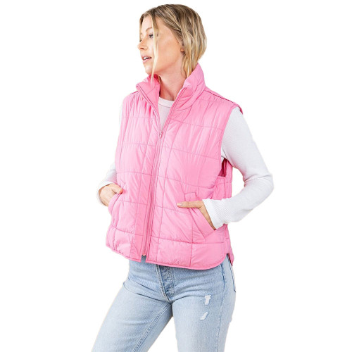 Women's TCEC Puff Vest Pink Side Women's TCEC Puff Vest Pink Side
