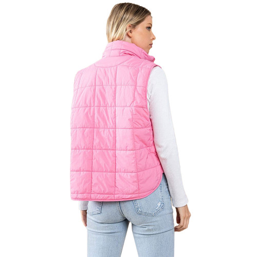 Women's TCEC Puff Vest Pink Back Women's TCEC Puff Vest Pink Back
