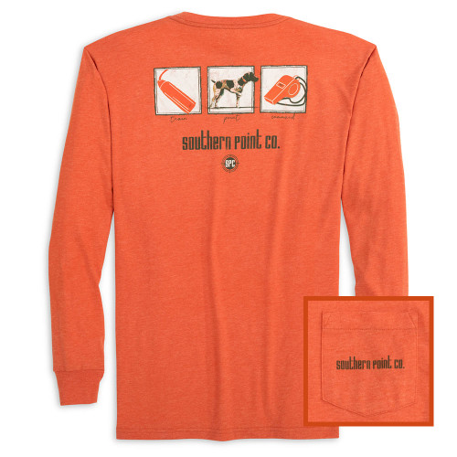 Men's Southern Point Long Sleeve Train Point Command Tee - Burnt Orange Main