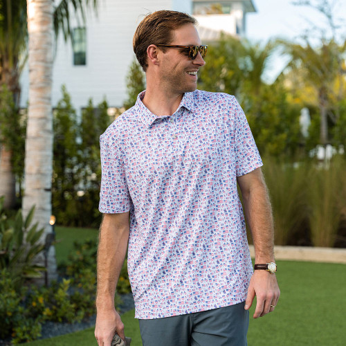 Men's Burlebo Performance Polo Old Glory Lifestyle