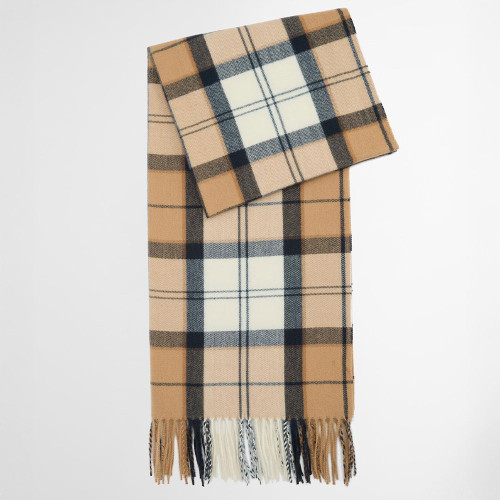 Women's Barbour Hailes Tartan Hessian Navy Tartan Multi Scarf