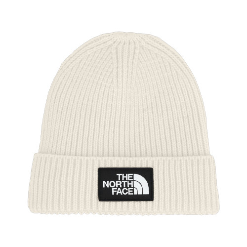 Girls' The North Face Box Logo Cuffed White Dune Beanie