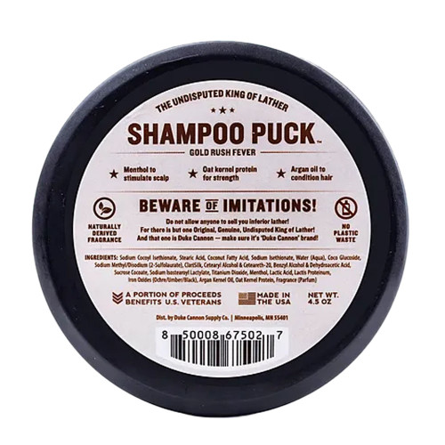 Duke Cannon Shampoo Puck - Gold Rush Fever Back