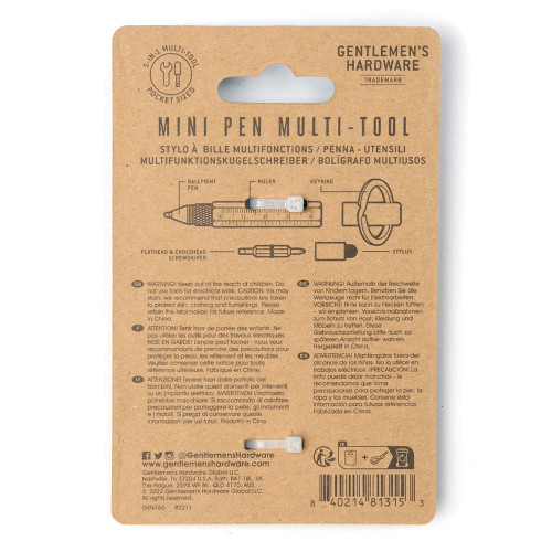 Gentemen's Hardware Mini Pen Multi-Tool back