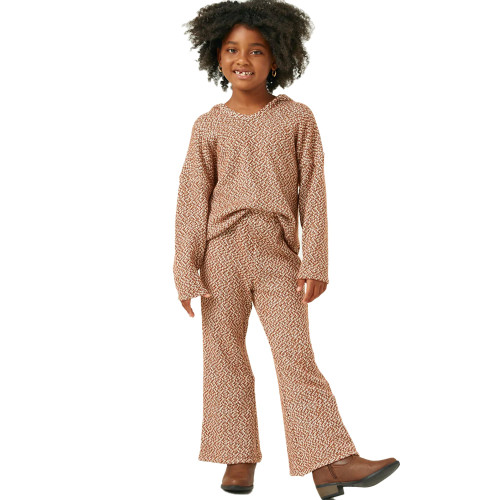 Girls' Hayden Textured Wide Leg Pants in Camel Main