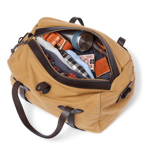 Filson Small Duffle Bag Tan Open