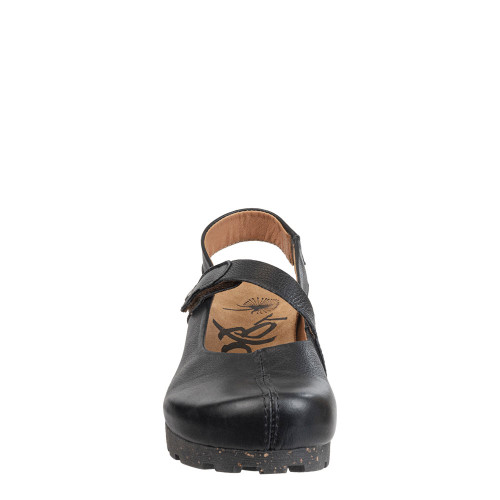 Women's OTBT Prog Wedge Clogs Black Leather Toe
