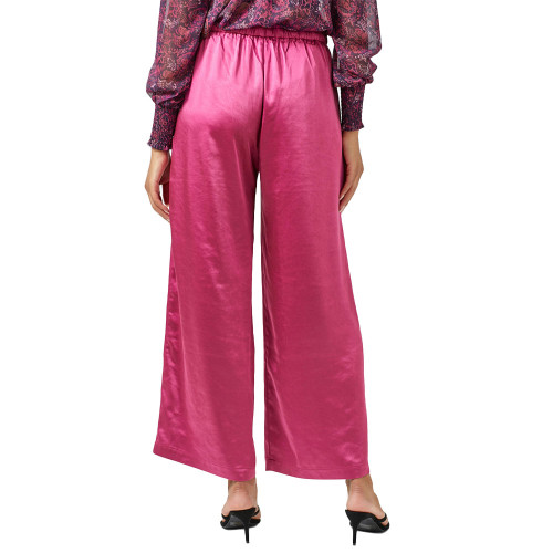 Women's Mystree Wide Leg Satin Pant Fuchsia Back