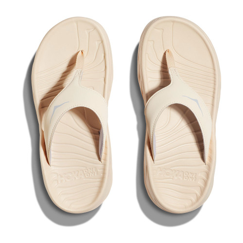 Women's HOKA Ora Recovery Flip Sandal Vanilla and Lunar Rock Top Women's HOKA Ora Recovery Flip Sandal Vanilla and Lunar Rock Top