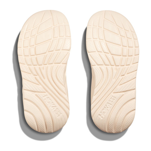 Women's HOKA Ora Recovery Flip Sandal Vanilla and Lunar Rock Sole Women's HOKA Ora Recovery Flip Sandal Vanilla and Lunar Rock Sole