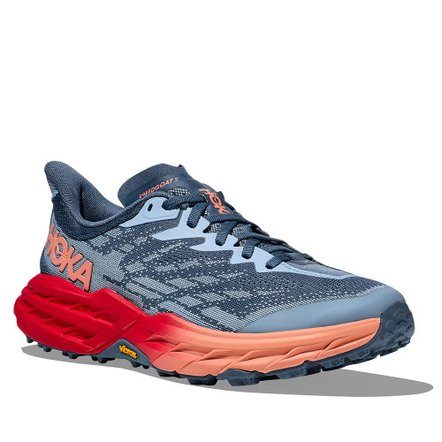 Women's HOKA Speedgoat 5 Sneaker Real Teal and Papaya Main