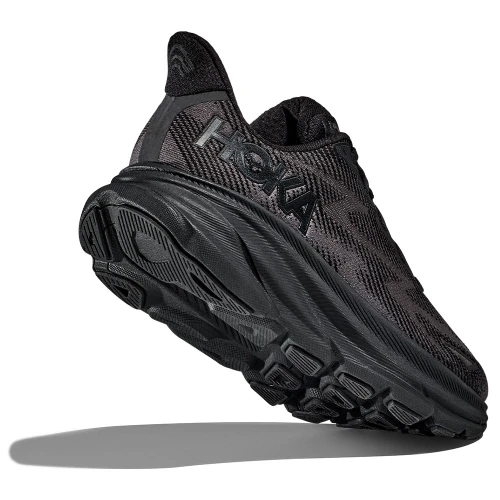 Men's HOKA Clifton 9 Black Sneaker angle