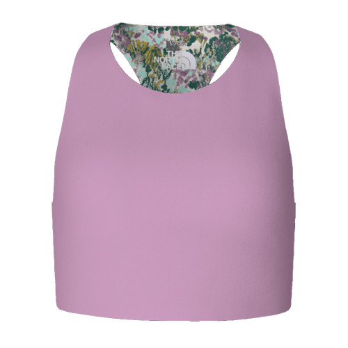 Girls' The North Face Never Stop Rev Tanklette Mineral Purple Maze Floral Print and Mineral Purple Reverse