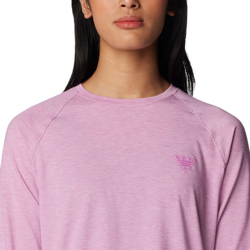 Women's Columbia Long Sleeve Knit PFG Uncharted Minuet Heather Tee chest