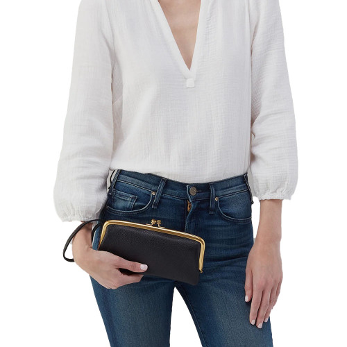 HOBO Cora Large Frame Wallet Black Lifestyle HOBO Cora Large Frame Wallet Black Lifestyle