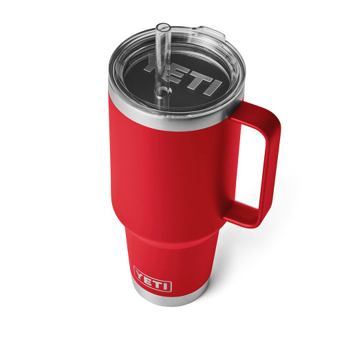 YETI Rambler 42 oz Rescue Red Straw Mug top YETI Rambler 42 oz Rescue Red Straw Mug top