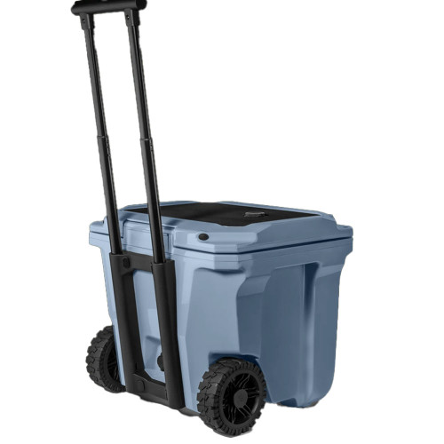 BruMate Brutank 35-Quart Denim Rolling Cooler angle with handle