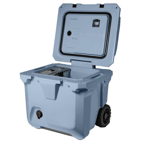 BruMate Brutank 35-Quart Denim Rolling Cooler open