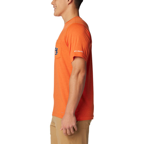 Men's Columbia Collegiate Tech Trail Auburn Spark Orange Shirt side Men's Columbia Collegiate Tech Trail Auburn Spark Orange Shirt side