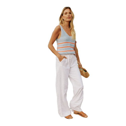 Women's Southern Tide Laken Wide Leg Pant Classic White Main