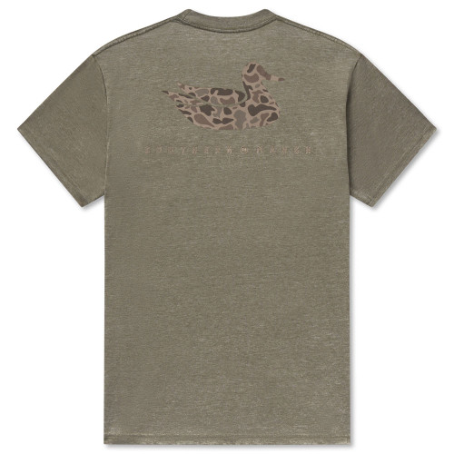Men's Southern Marsh Seawash Retro Duck Tee Dark Olive Back