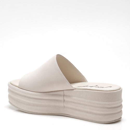 Women's Free People Harbor Flatform Sandals Vanilla White Back Angled