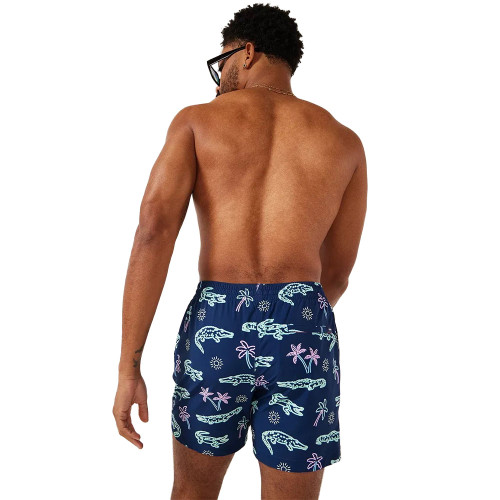 Men's Chubbies Neon Glades Classic Swim Trunk Navy Back