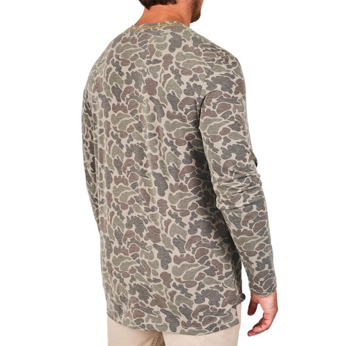 Men's Marsh Wear Buxton Performance Crew Dark green Mallard Camo Back Model