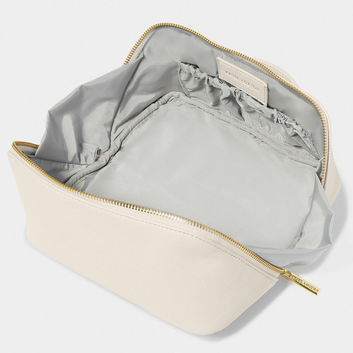 Women's Katie Loxton Medium Makeup Bag - Off White Open