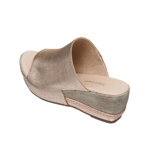 Women's Antelope Donelle Metallic Low Heel Mule Sandal Gold Back Angle