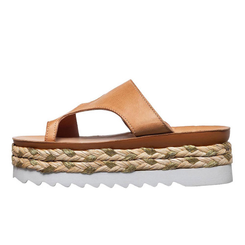 Women's Antelope Abra Platform Toe Ring Sandal Tan Side Women's Antelope Abra Platform Toe Ring Sandal Tan Side