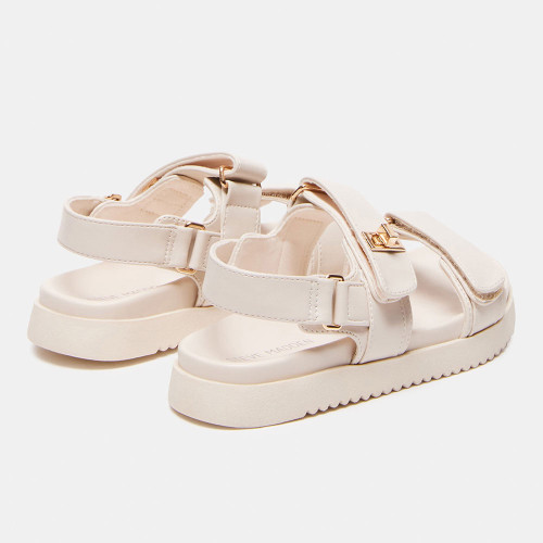 Girls' Steve Madden Mona Strap Sandal Bone Back Angle Pair