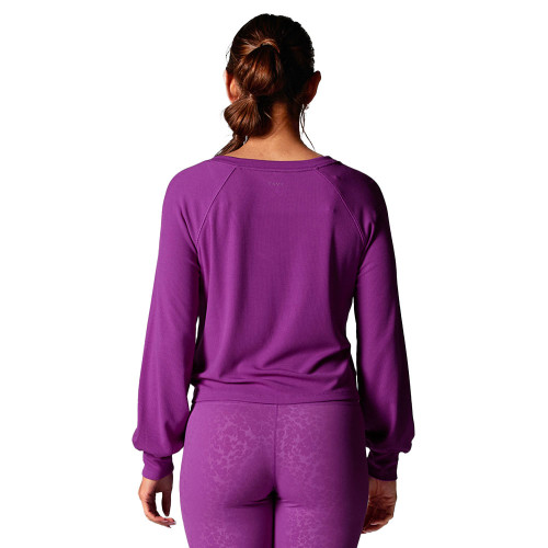 Women's Tavi Rib Long Sleeve Shirt Violet Back Women's Tavi Rib Long Sleeve Shirt Violet Back