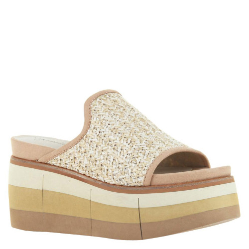 Women's Naked Feet Flocci Wedge Slide Sandal Beige Main