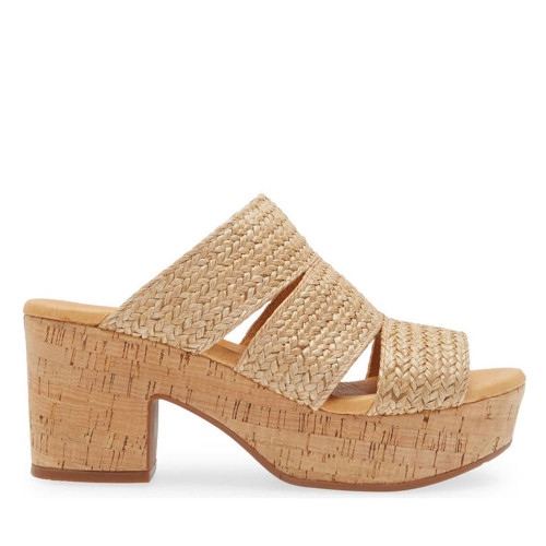 Women's Chocolat Blu Gusto Platform Slide Natural Raffia Side