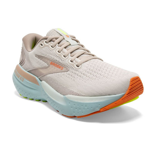 Women's Brooks Glycerin GTS 21 Running Shoes Coconut Aqua and Autumn Sunset Main