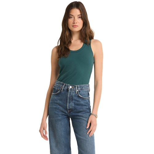 Women's Z Supply Sirena Feather Rib Tank Dragonfly Front