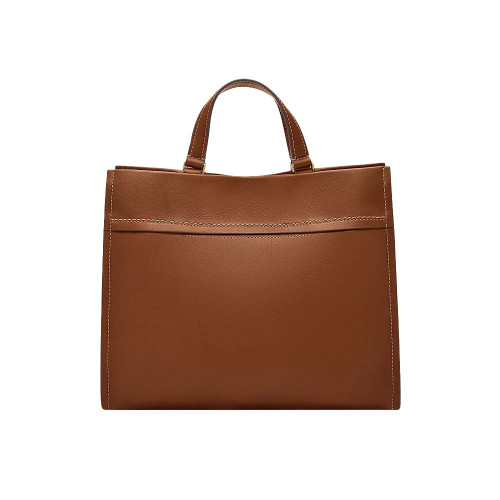 Fossil Carmen Gemma Leather Small Tote Crossbody Medium Brown Back