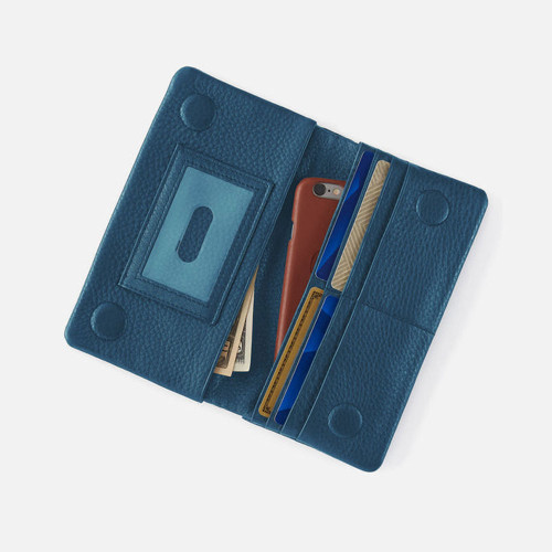 HOBO Lumen Continental Wallet Peacock Feather Blue Interior HOBO Lumen Continental Wallet Peacock Feather Blue Interior