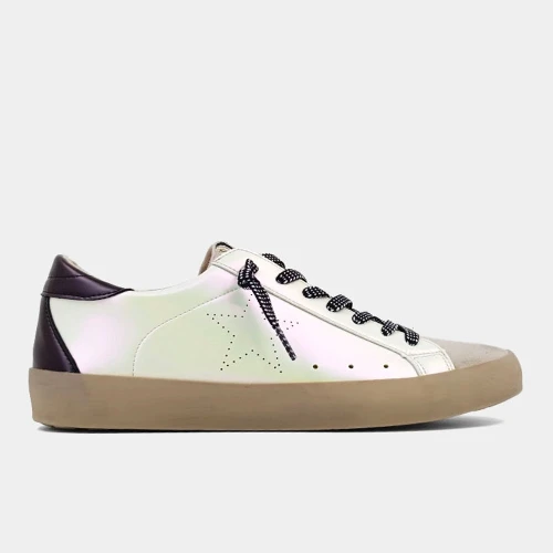 Women's ShuShop Mia Metallic White Sneaker side