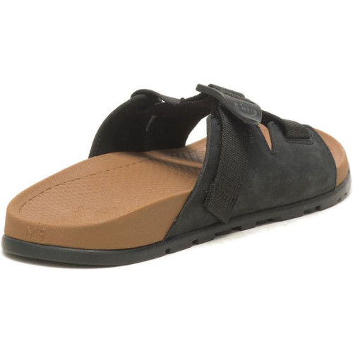 Men's Chaco Lowdown Leather Slide - Black Heel Angled