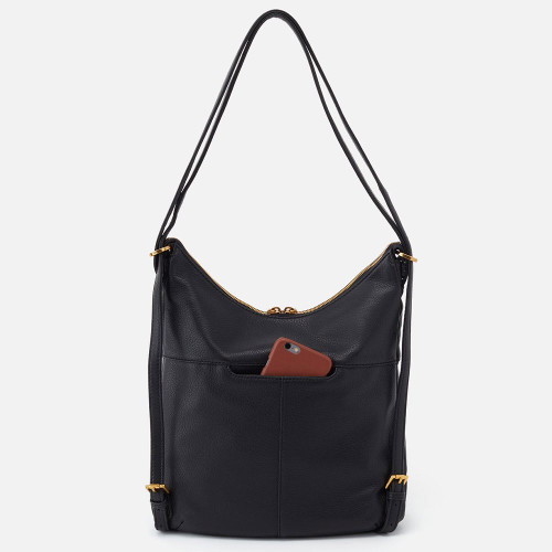 HOBO Merrin Convertible Leather Backpack Black Shoulder Style Back
