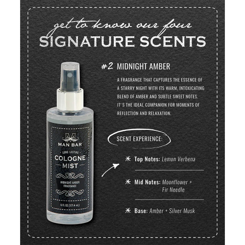 Man Bar Cologne Mist - Midnight Amber Scent Details Man Bar Cologne Mist - Midnight Amber Scent Details