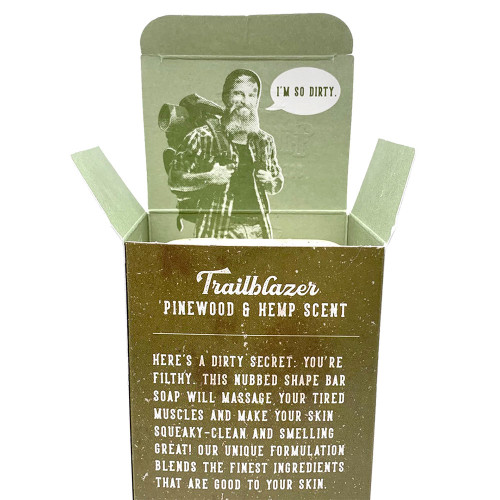 Filthy Man Massaging Bar Soap - Trailblazer: Pinewood & Hemp Inside Filthy Man Massaging Bar Soap - Trailblazer: Pinewood & Hemp Inside