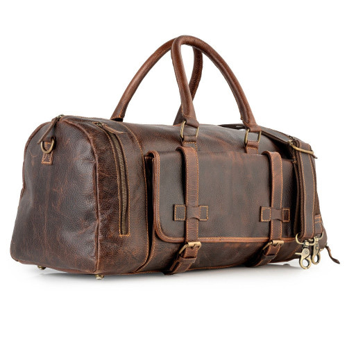 Sixtease Gypsy Leather Duffel Dark Brown Side Alternative Sixtease Gypsy Leather Duffel Dark Brown Side Alternative