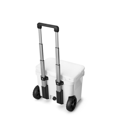 YETI Roadie 32 Hard Cooler - White Back Angled With Handle
