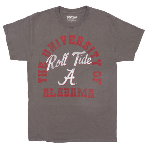 Women's LivyLu Bama Draft/Mascot/Helmet Thrifted Tee Charcoal Main