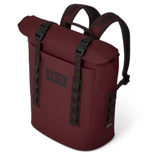 YETI Hopper Backpack M12 Soft Cooler - Wild Vine Red Angled YETI Hopper Backpack M12 Soft Cooler - Wild Vine Red Angled