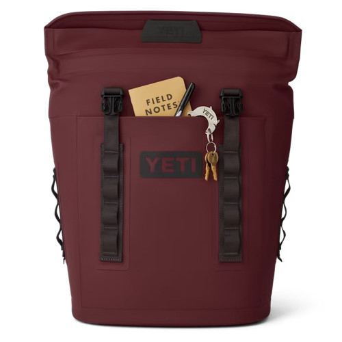 YETI Hopper Backpack M12 Soft Cooler - Wild Vine Red Back Pocket Detail YETI Hopper Backpack M12 Soft Cooler - Wild Vine Red Back Pocket Detail